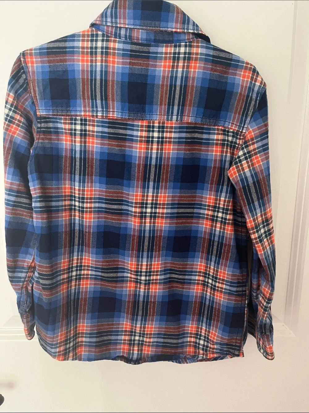 Carter's Blue, Orange & Black Plaid Button-Down Shirt